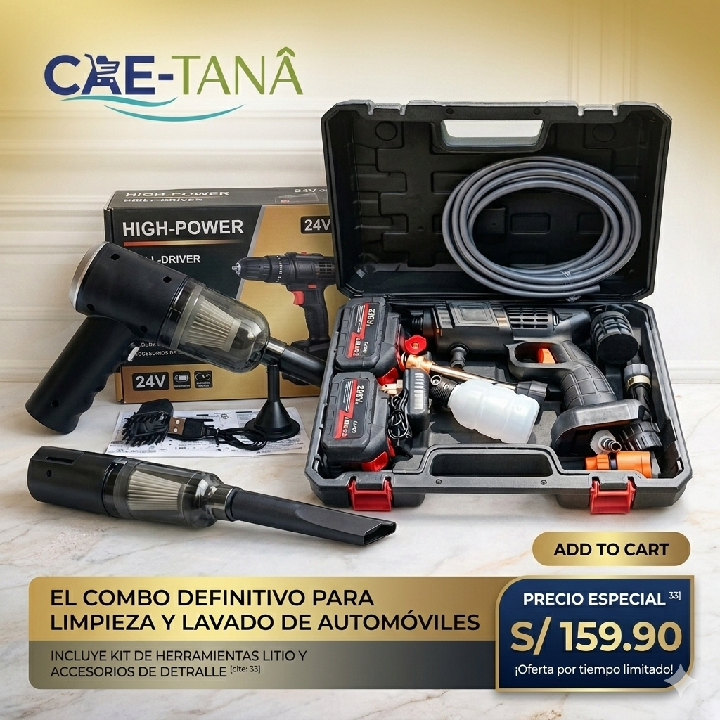 COMBO: HIDROLAVADORA 288V + ASPIRADOR 3 EN 1