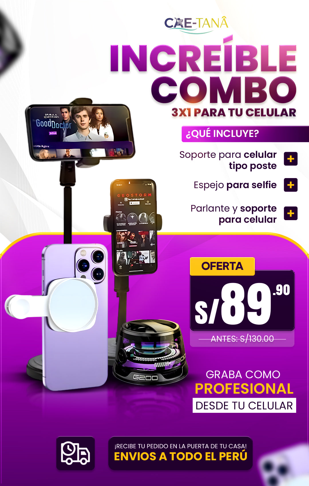 COMBO 3 X 1 PARA CELULAR
